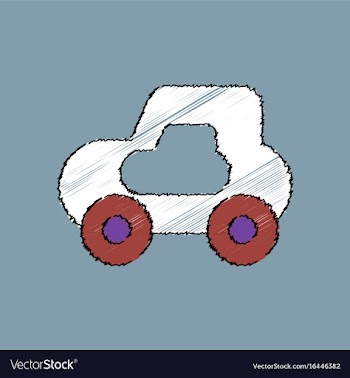 Flat shading style icon toy car vector image
