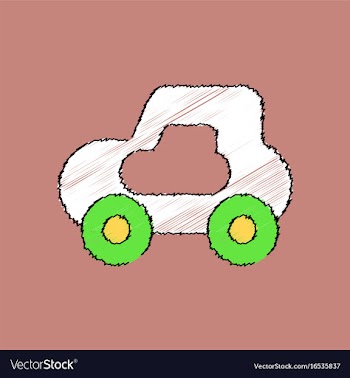 Flat shading style icon toy car vector image