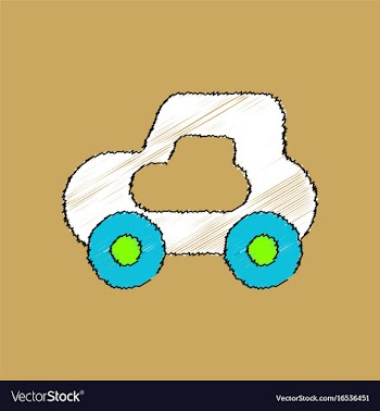 Flat shading style icon toy car vector image