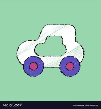 Flat shading style icon toy car vector image