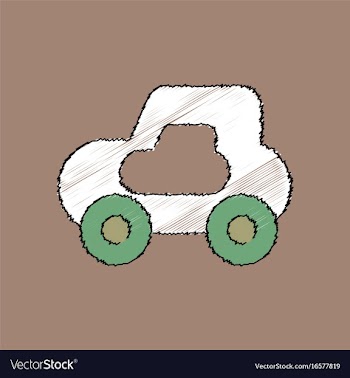 Flat shading style icon toy car vector image