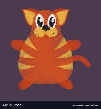 Flat shading style icon toy cat vector image