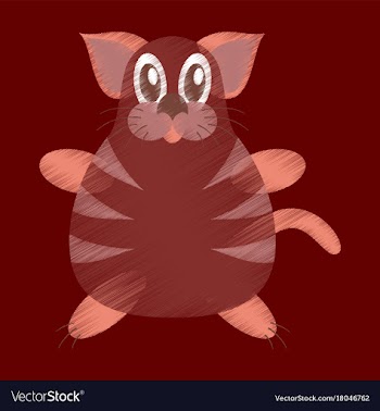 Flat shading style icon toy cat vector image