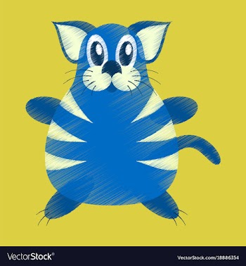 Flat shading style icon toy cat vector image
