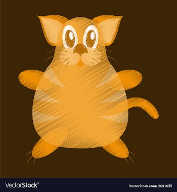 Flat shading style icon toy cat vector image