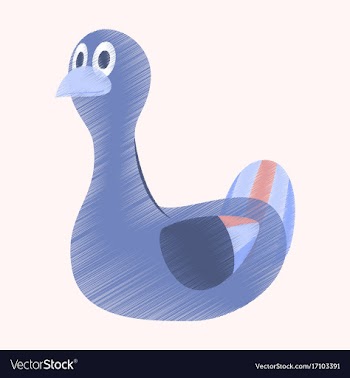 Flat shading style icon toy duck vector image