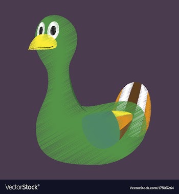 Flat shading style icon toy duck vector image