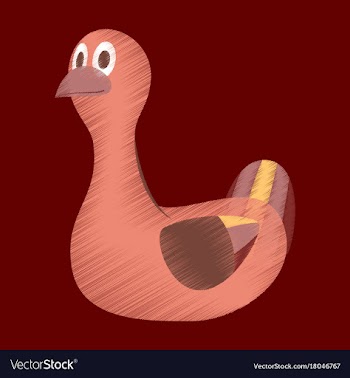 Flat shading style icon toy duck vector image