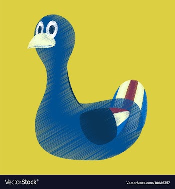 Flat shading style icon toy duck vector image