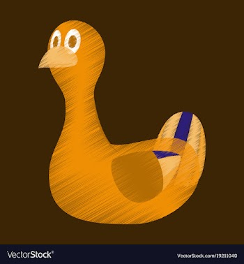 Flat shading style icon toy duck vector image
