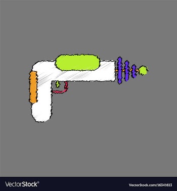 Flat shading style icon toy gun vector image