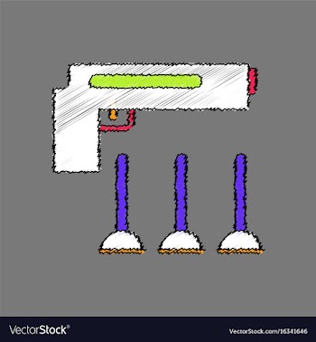 Flat shading style icon toy gun vector image