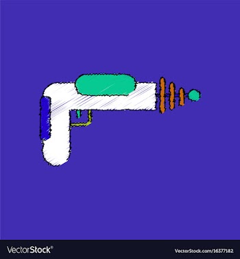 Flat shading style icon toy gun vector image