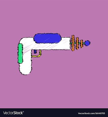 Flat shading style icon toy gun vector image
