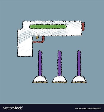 Flat shading style icon toy gun vector image