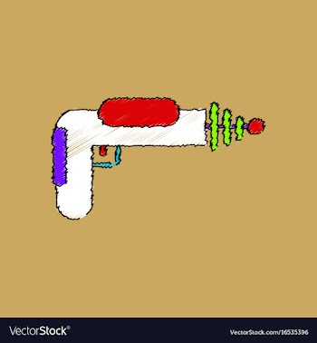 Flat shading style icon toy gun vector image