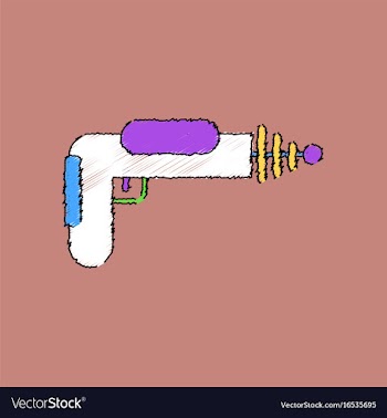 Flat shading style icon toy gun vector image