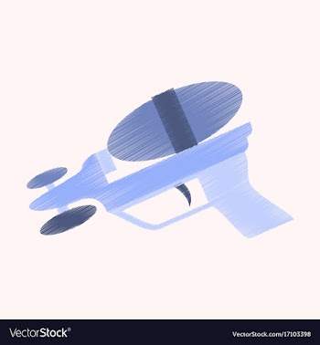 Flat shading style icon toy gun vector image