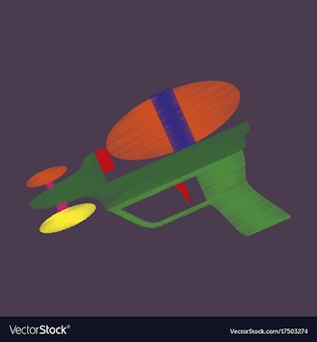 Flat shading style icon toy gun vector image
