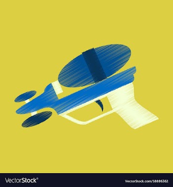 Flat shading style icon toy gun vector image