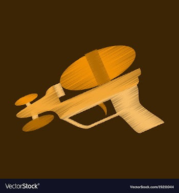 Flat shading style icon toy gun vector image