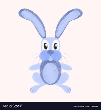 Flat shading style icon toy hare vector image