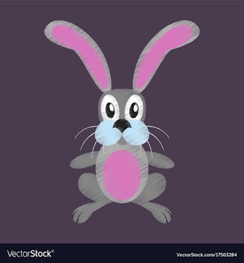 Flat shading style icon toy hare vector image