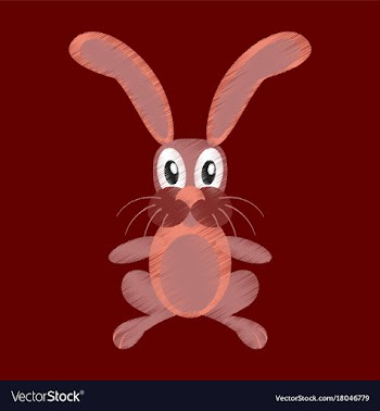 Flat shading style icon toy hare vector image
