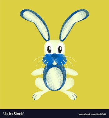Flat shading style icon toy hare vector image