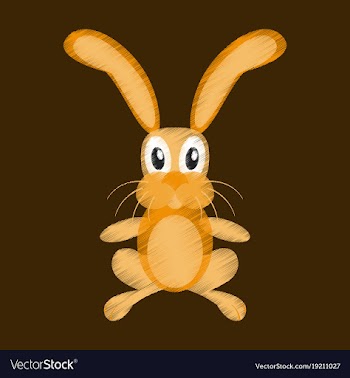 Flat shading style icon toy hare vector image