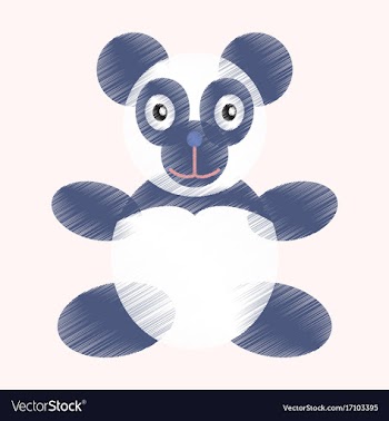 Flat shading style icon toy panda vector image