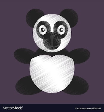 Flat shading style icon toy panda vector image