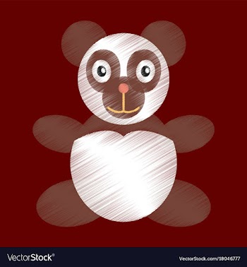 Flat shading style icon toy panda vector image