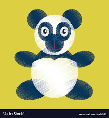 Flat shading style icon toy panda vector image