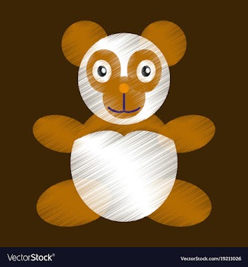 Flat shading style icon toy panda vector image