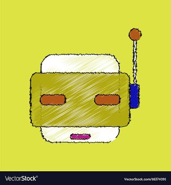 Flat shading style icon toy robot face vector image