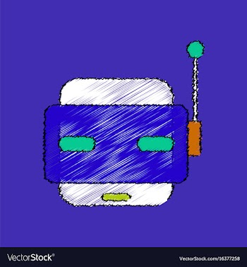 Flat shading style icon toy robot face vector image