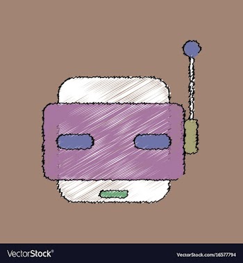 Flat shading style icon toy robot face vector image