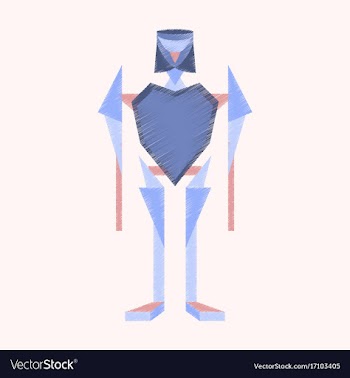 Flat shading style icon toy robot vector image