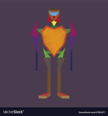 Flat shading style icon toy robot vector image