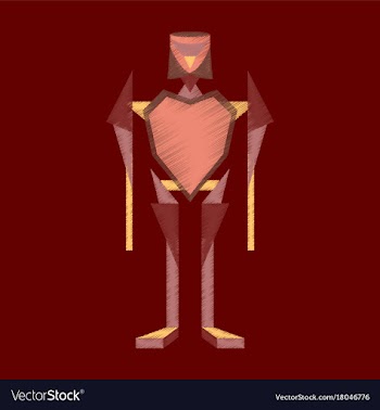 Flat shading style icon toy robot vector image