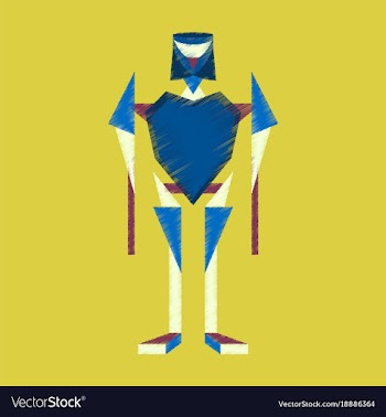 Flat shading style icon toy robot vector image