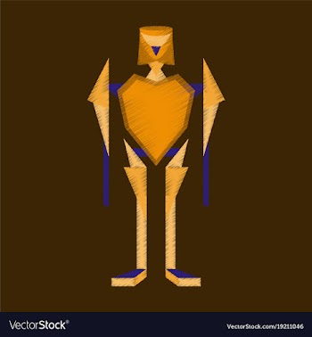 Flat shading style icon toy robot vector image