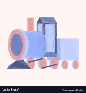 Flat shading style icon toy train vector image