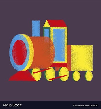 Flat shading style icon toy train vector image
