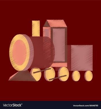 Flat shading style icon toy train vector image