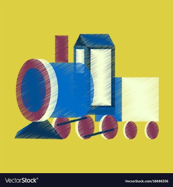 Flat shading style icon toy train vector image