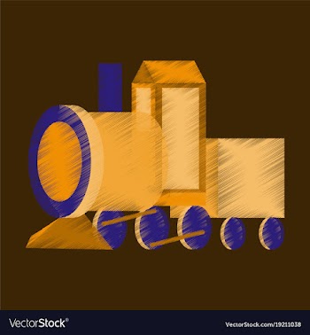 Flat shading style icon toy train vector image