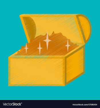 Flat shading style icon treasure chest vector image