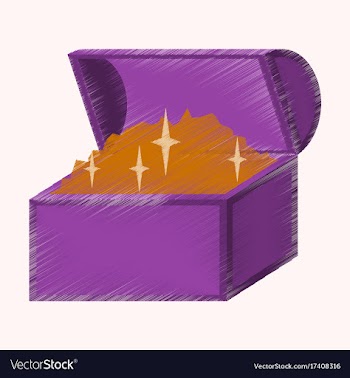 Flat shading style icon treasure chest vector image